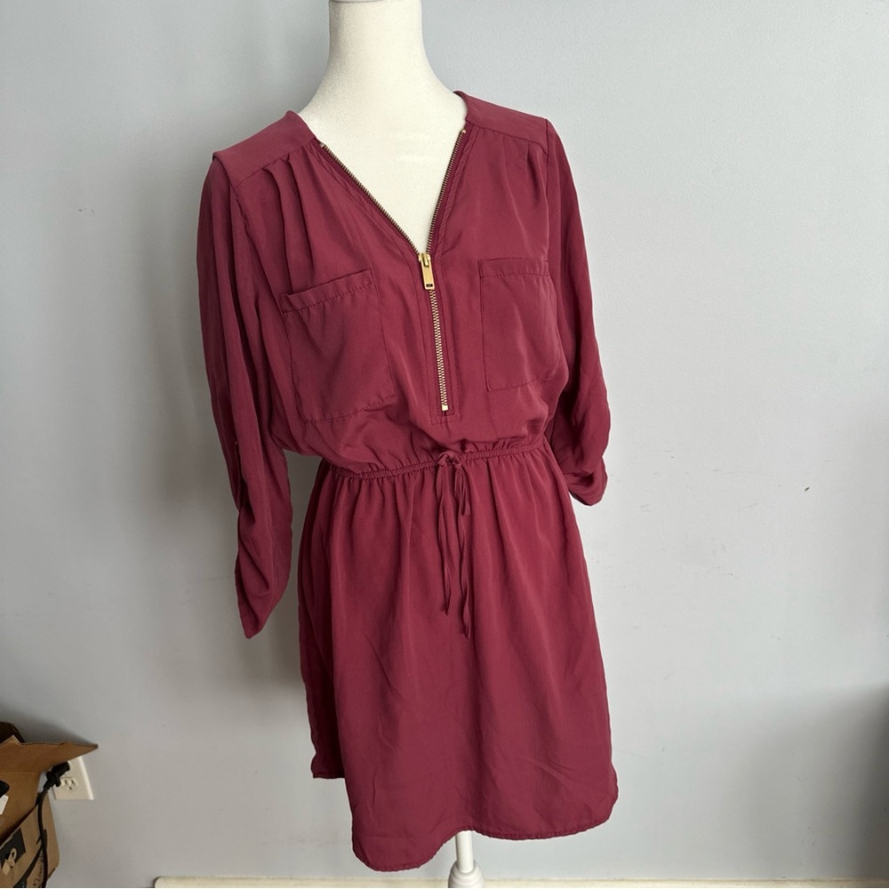 Rue21 Maroon Dress with Zip Detail